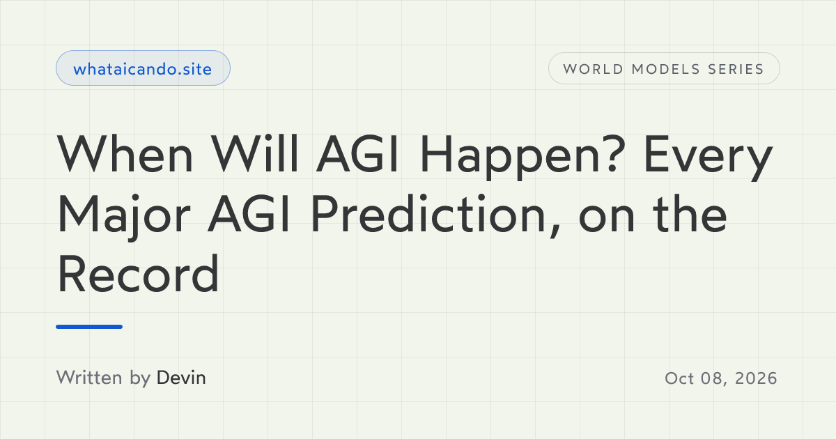 Cover image for When Will AGI Happen? Every Major AGI Prediction, on the Record